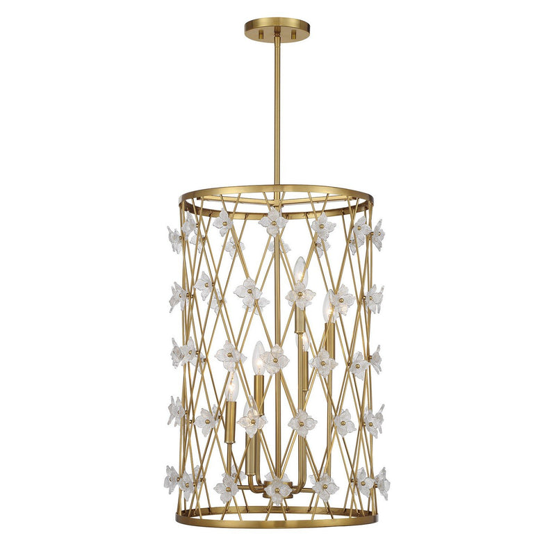 Bailey 6-Light Pendant in Warm Brass