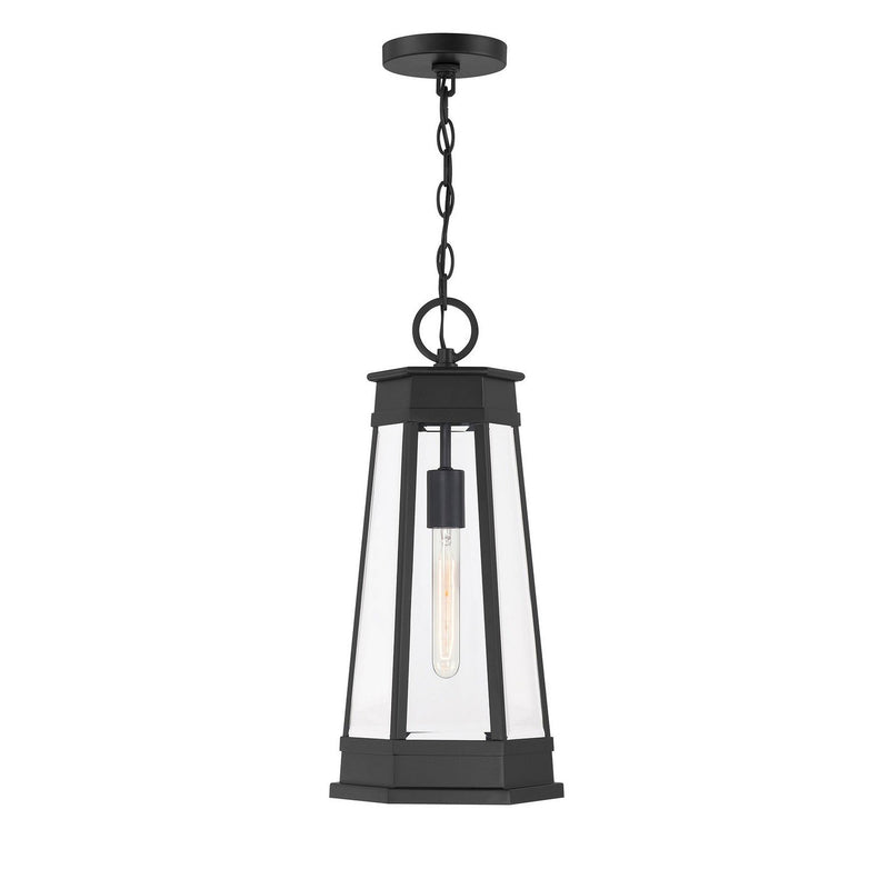 Payne Outdoor Lantern Pendant in Matte Black