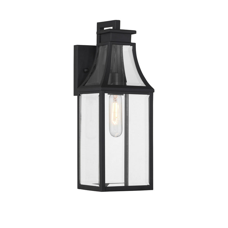 Emery Small Outdoor Wall Lantern in Matte Black