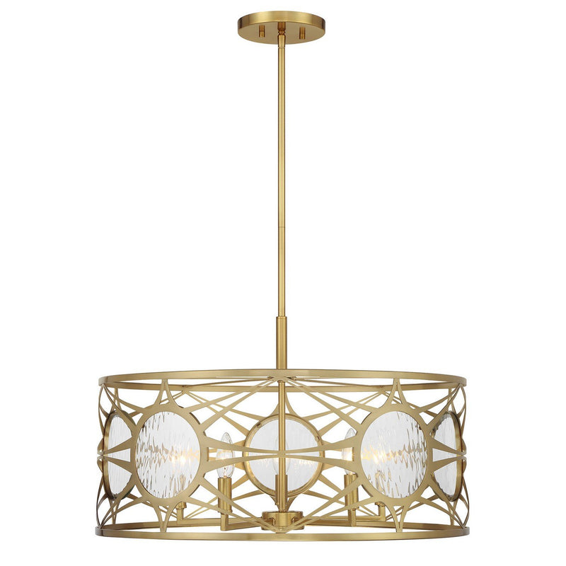 Balfour 5-Light Convertible Pendant in Warm Brass