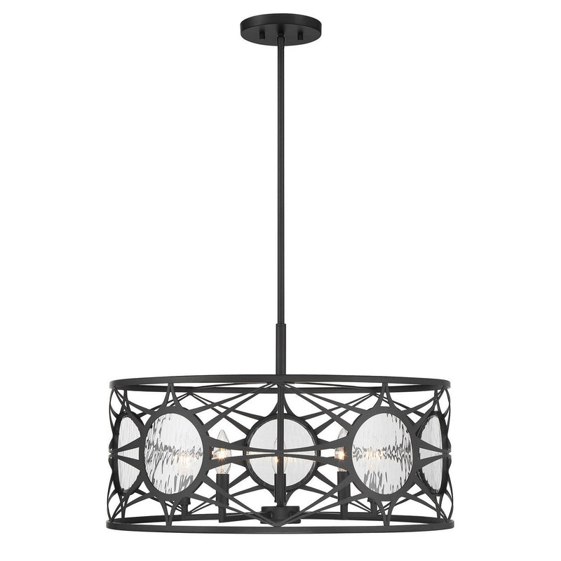 Balfour 5-Light Convertible Pendant in Matte Black