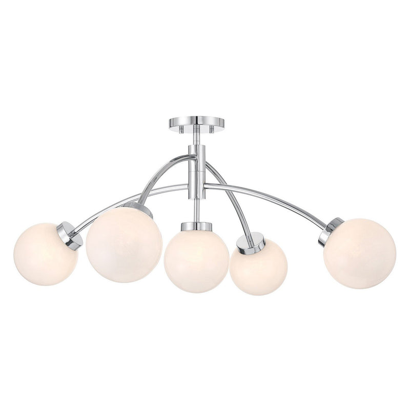Redfield 5-Light Semi-Flush Mount in Chrome