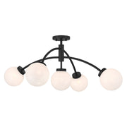Redfield 5-Light Semi-Flush Mount in Matte Black