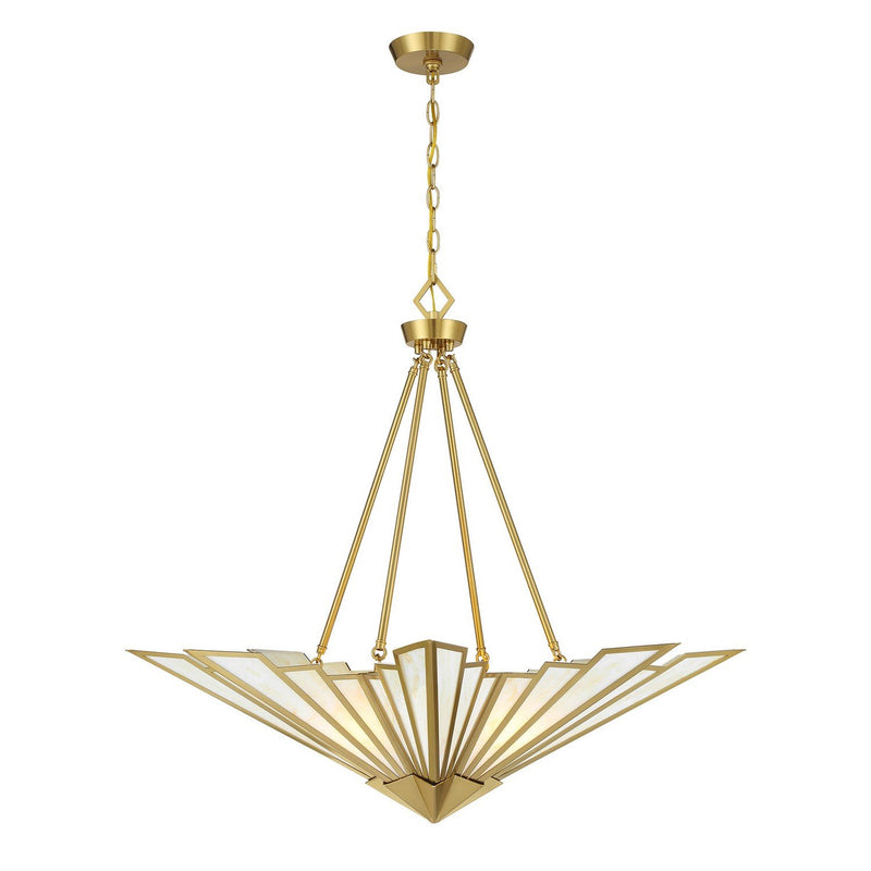 Rivage 4-Light Pendant in Warm Brass
