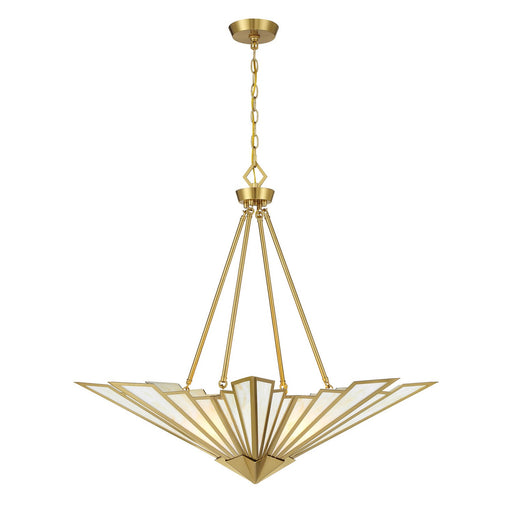 Rivage Four Light Pendant in Warm Brass