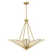 Rivage Four Light Pendant in Warm Brass