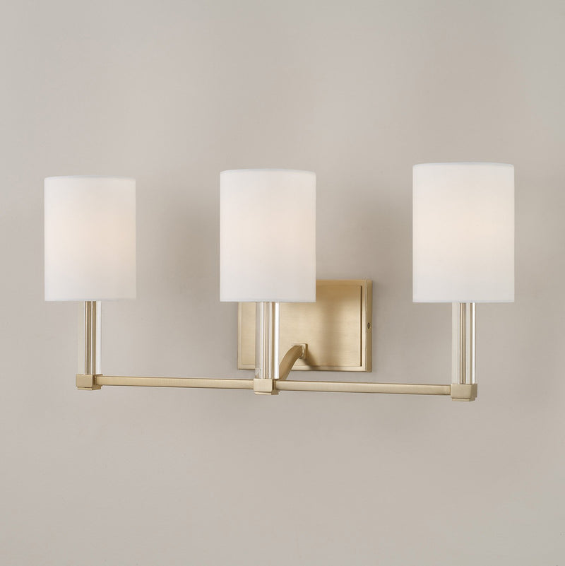 Ingrid 3-Light Bath Vanity Light in Matte Brass