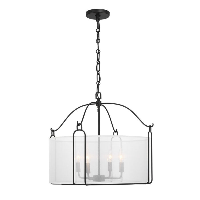 Ashlay Four Light Pendant in Matte Black