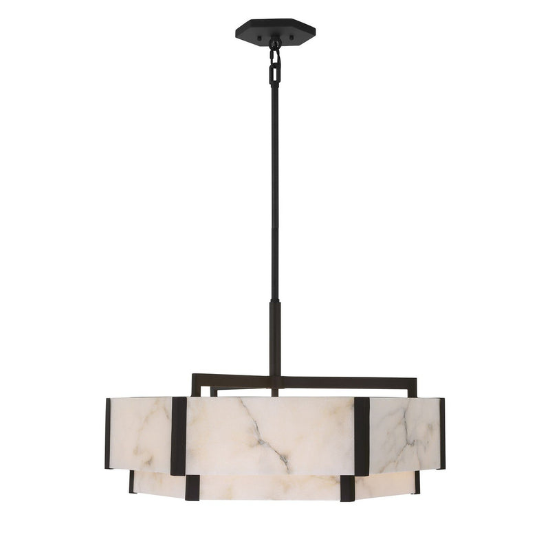 Orleans 6-Light Drum Pendant in Black Cashmere