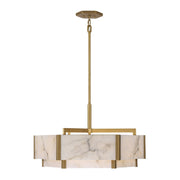 Orleans 6-Light Drum Pendant in Distressed Gold