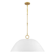 Alta Pendant in White Bisque and Brass