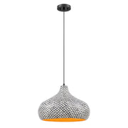 Jade One Light Pendant in Black and White Shell