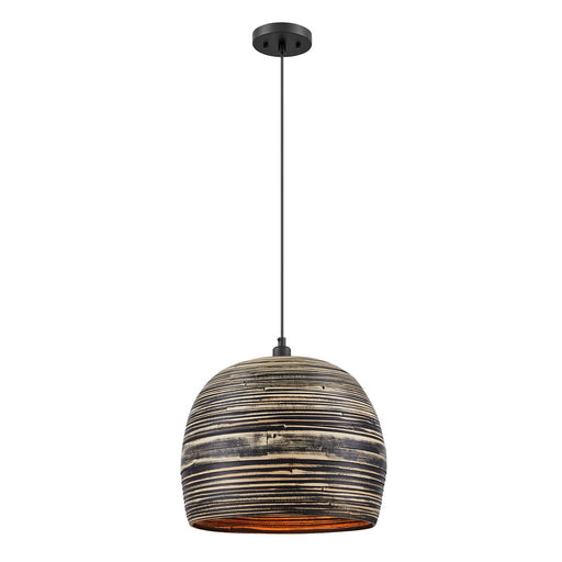 Jamsen One Light Pendant in Black Bamboo
