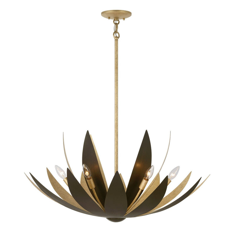 Loto 6-Light Pendant in Centura and Burnished Gold