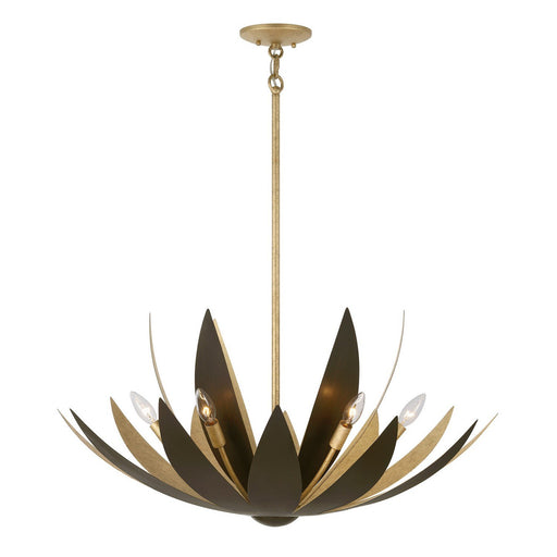 Loto 6-Light Pendant in Centura and Burnished Gold