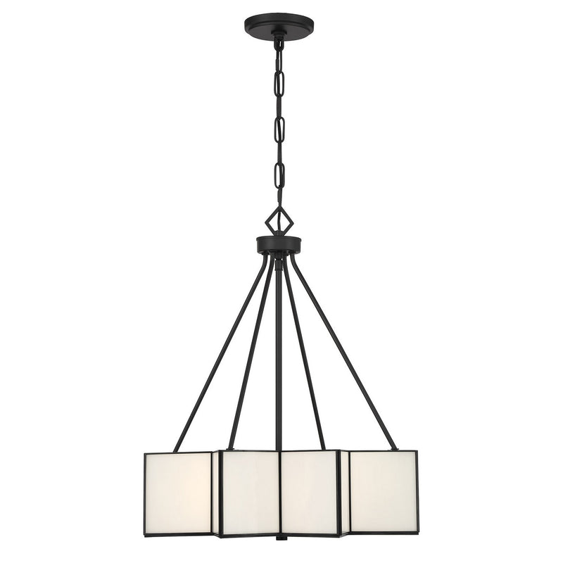 Reiling Three Light Pendant in Matte Black