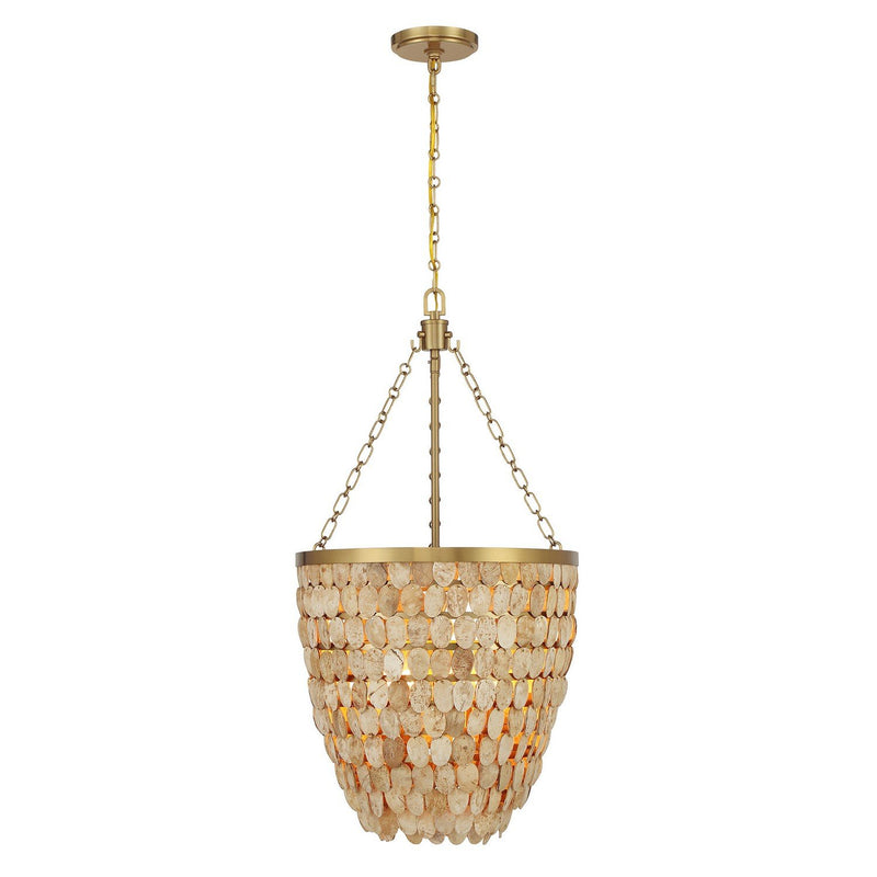 Catalan 4-Light Pendant in Warm Brass