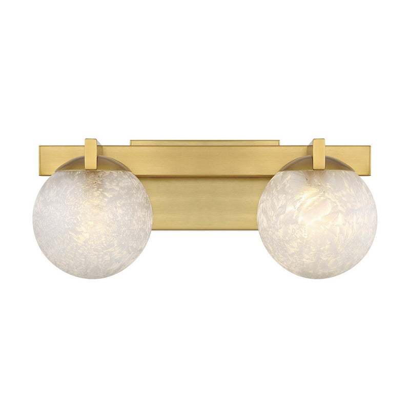 Darien 2-Light Bath Vanity Light in Warm Brass