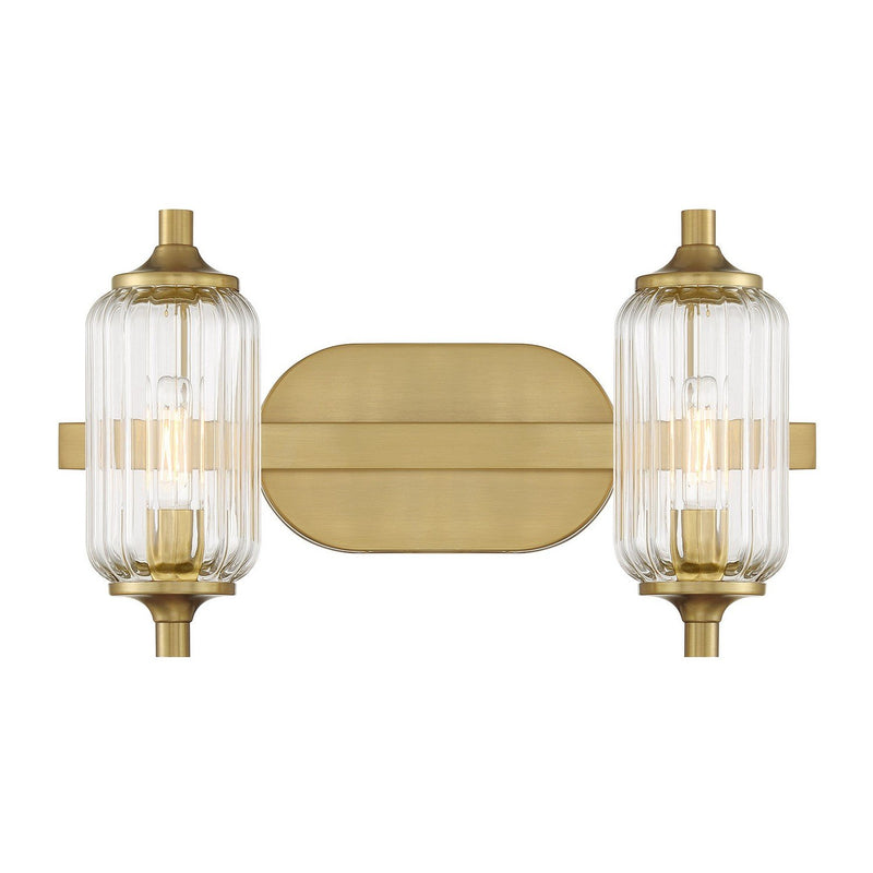 Holton 2-Light Bath Vanity Light in Warm Brass