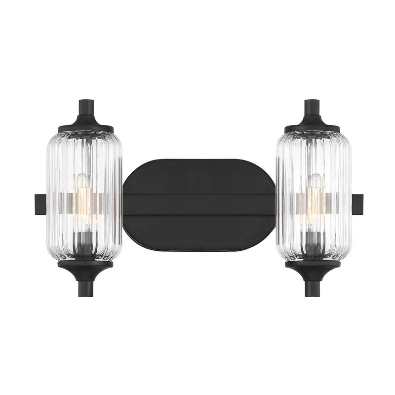 Holton 2-Light Bath Vanity Light in Matte Black