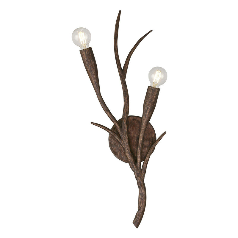 Palisades 2-Light Wall Sconce in Bark