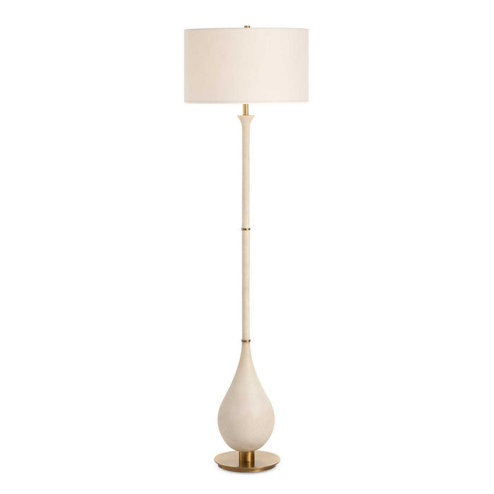 Dewdrop One Light Floor Lamp in Brushed Antique Brass