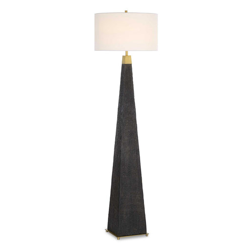 Lathey One Light Floor Lamp in Brass