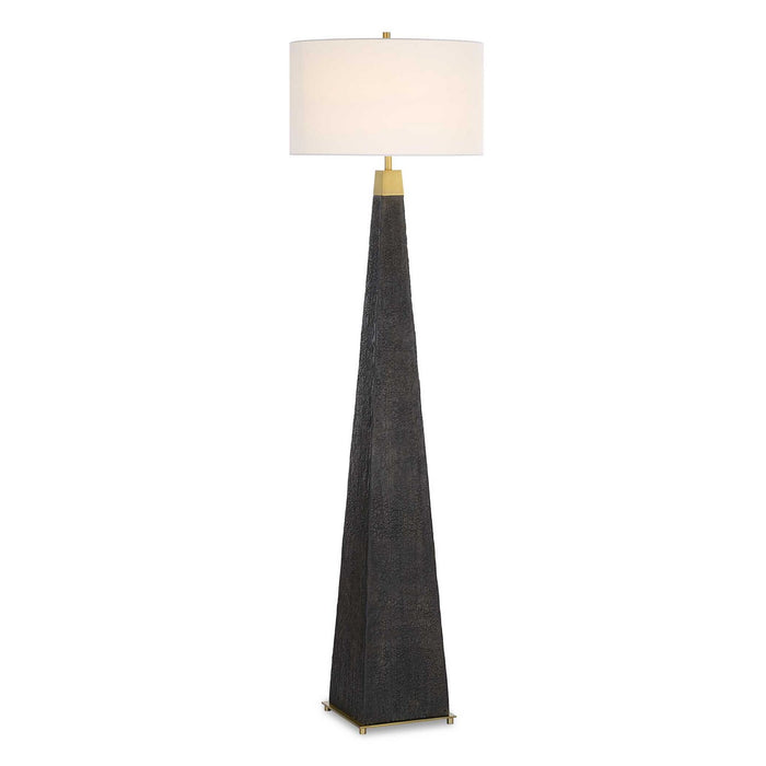 Lathey One Light Floor Lamp in Brass