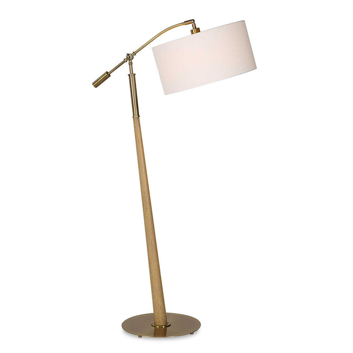 Kennett One Light Floor Lamp in Antique Brass