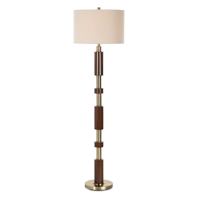 Stacked One Light Floor Lamp in Brass