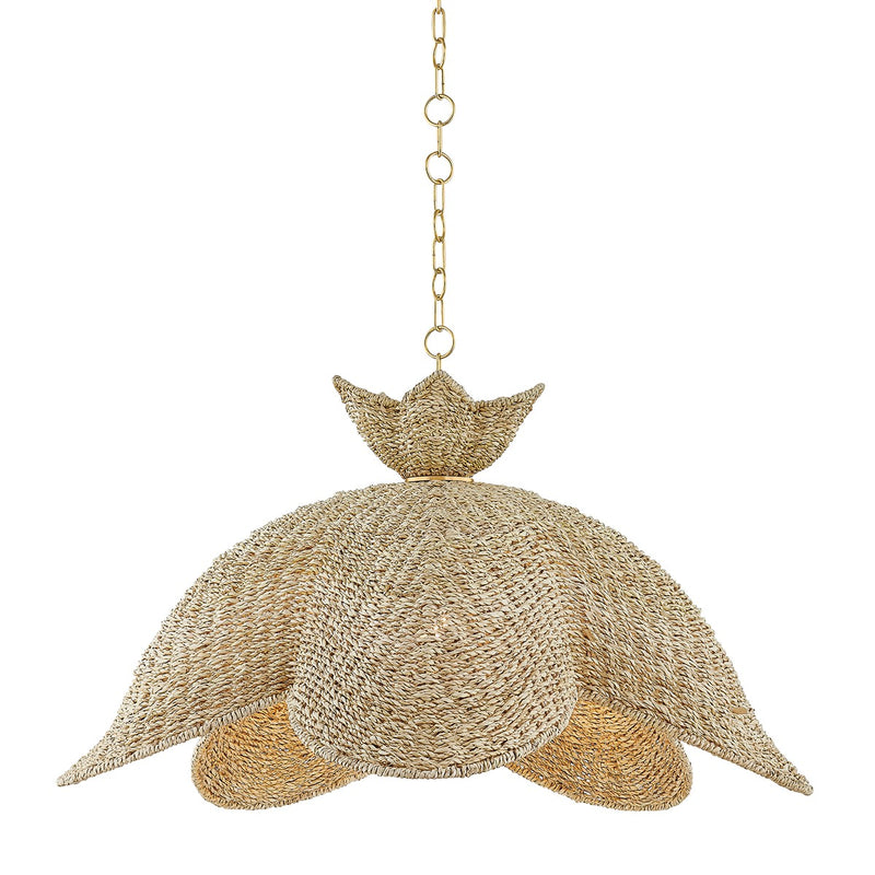 Solie One Light Pendant in Aged Brass