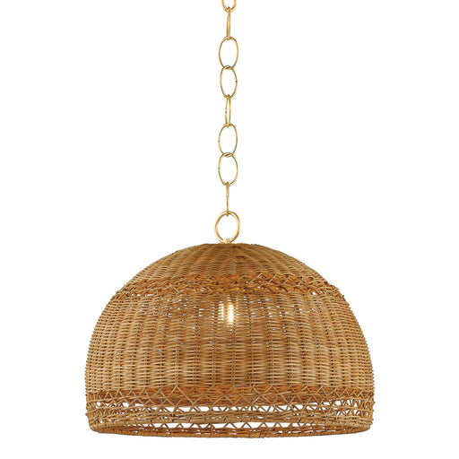 April One Light Pendant in Aged Brass