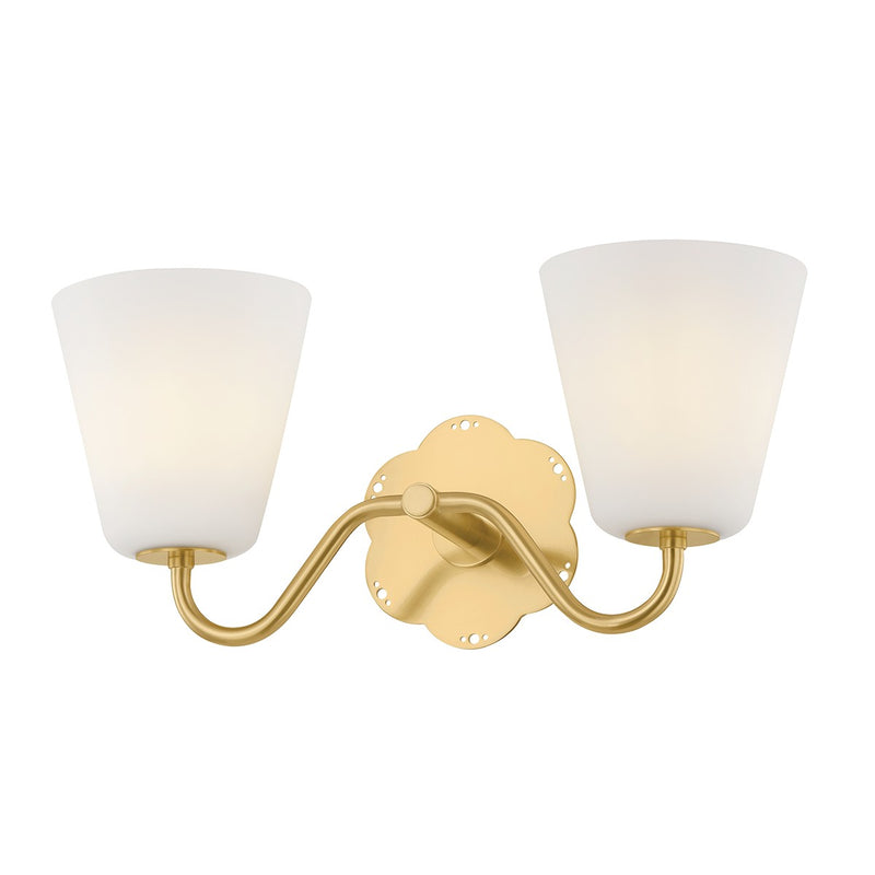 Leonella Two Light Bath in Aged Brass