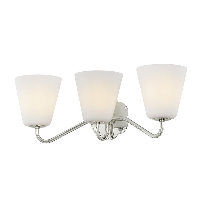Leonella Three Light Bath in Polished Nickel