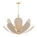 Nadine Six Light Chandelier in Aged Brass