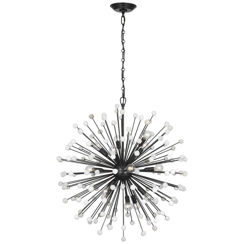 Lys 31" 15-Light Chandelier in Bronze and Alabaster