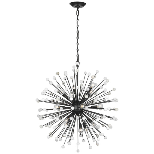 Lys 31" 15-Light Chandelier in Bronze and Alabaster