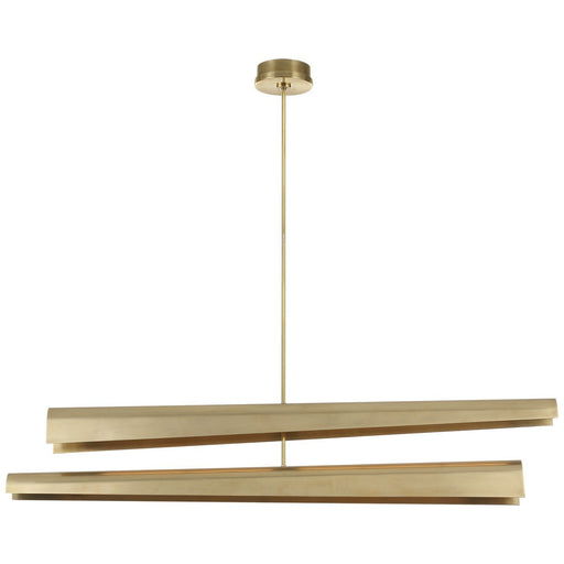 Piel 52" Multi-Positional Linear Pendant in Antique-Burnished Brass