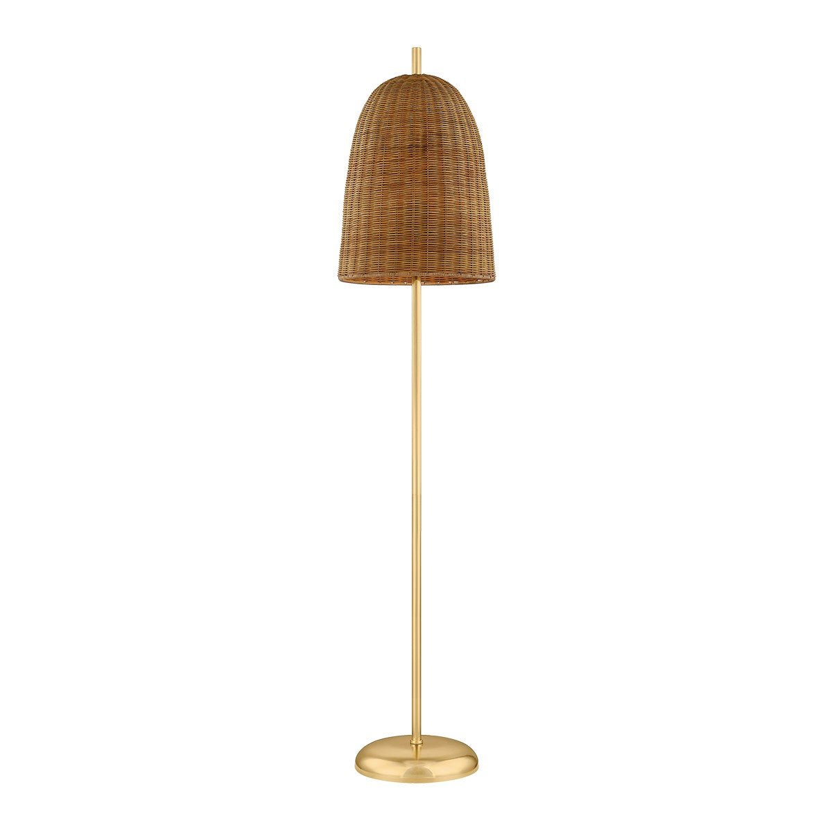 Beatrice One Light Floor Lamp in Aged Brass