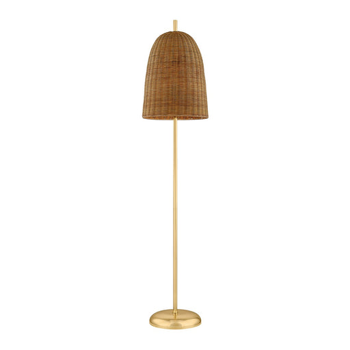 Beatrice One Light Floor Lamp in Aged Brass