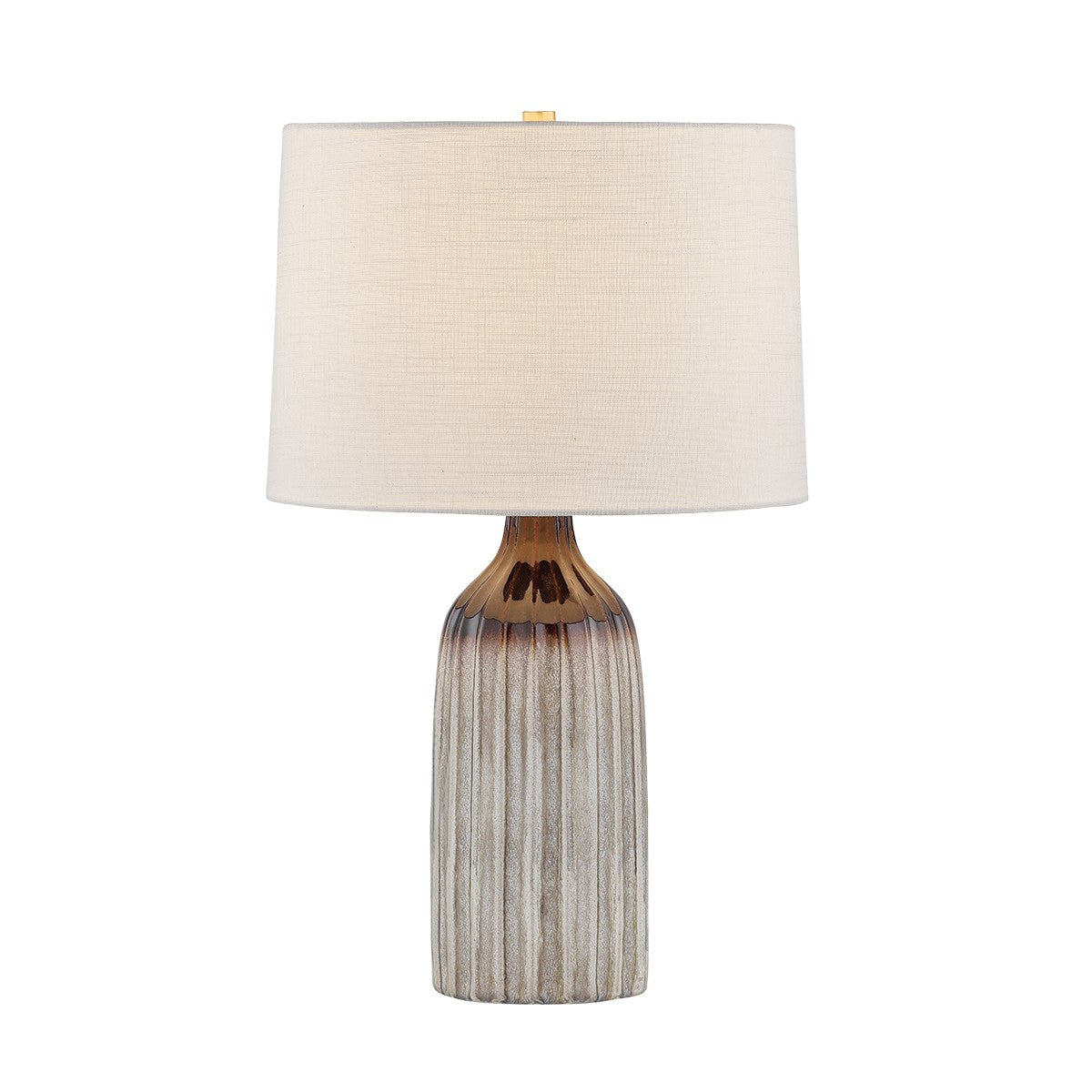 Raisa One Light Table Lamp in Aged Brass/Ceramic Affogato