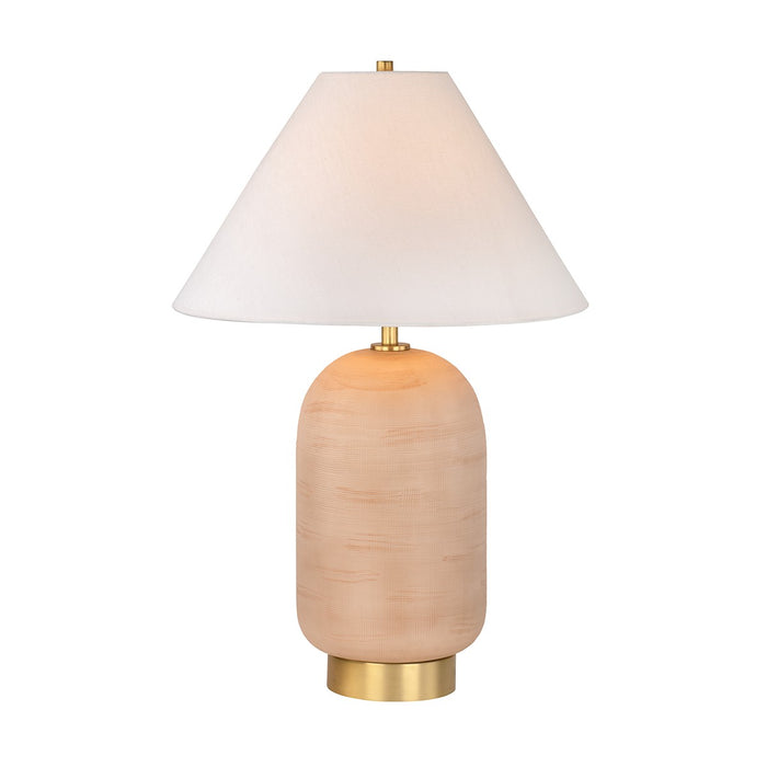 Raven One Light Table Lamp in Aged Brass