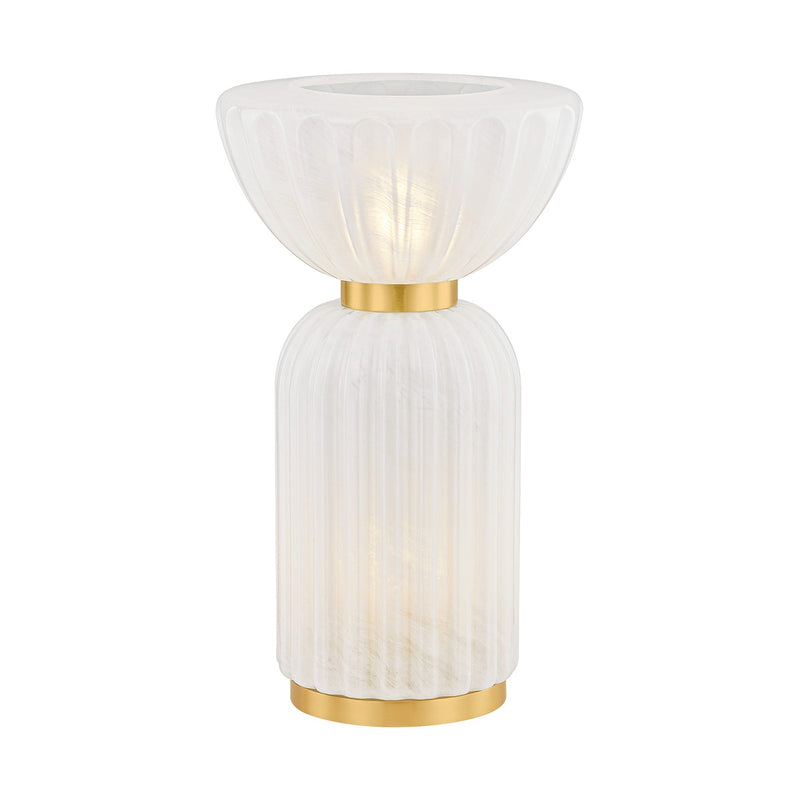 Cordelia Two Light Table Lamp in Aged Brass