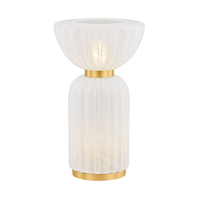 Cordelia Two Light Table Lamp in Aged Brass