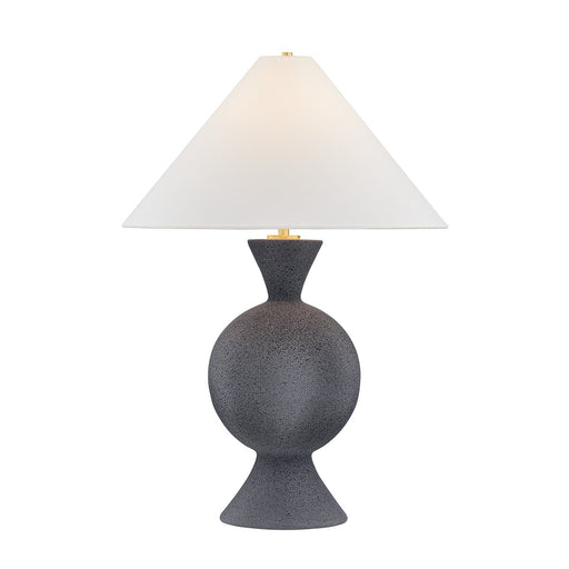 Zadeh One Light Table Lamp in Aged Brass/Ceramic Pale Midnight
