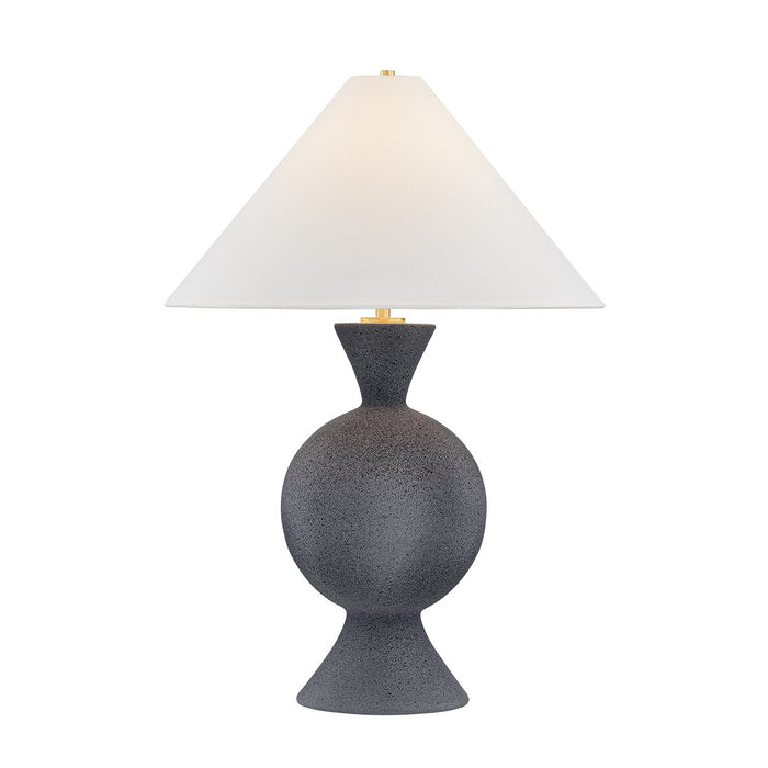 Zadeh One Light Table Lamp in Aged Brass/Ceramic Pale Midnight