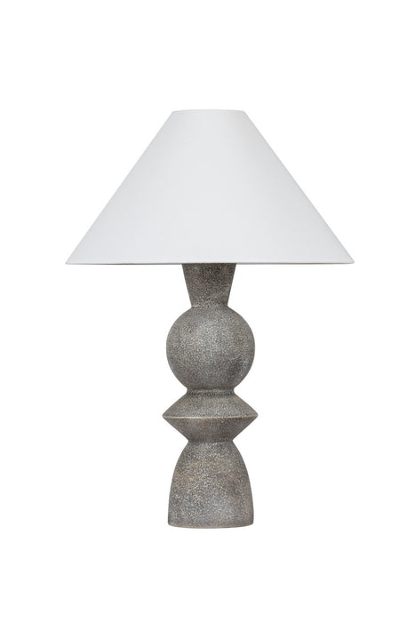 Cyrah One Light Table Lamp in Patina Brass/Ceramic Lunar Grey