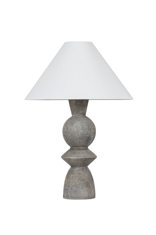 Cyrah One Light Table Lamp in Patina Brass/Ceramic Lunar Grey