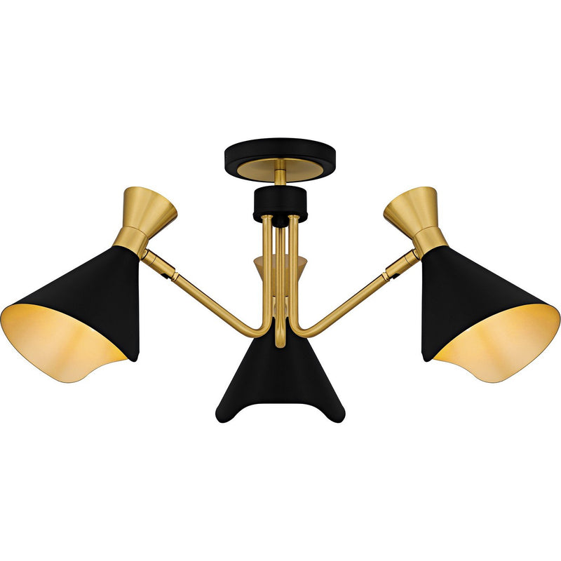 Arden 3-Light Convertible Chandelier in Matte Black