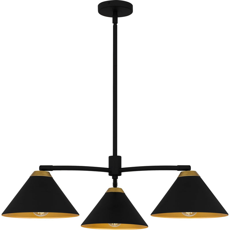 Alscott 3-Light Chandelier in Matte Black